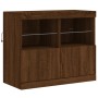 Credenza con Luci LED Rovere Marrone 81x37x67 cm