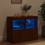 Credenza con Luci LED Rovere Marrone 81x37x67 cm