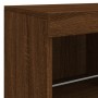 Credenza con Luci LED Rovere Marrone 81x37x67 cm