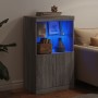 Credenza con Luci LED Grigio Sonoma 60,5x37x100 cm