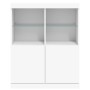 Credenza con Luci LED Bianca 81x37x100 cm