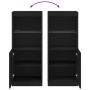 Credenza con Luci LED Nera 41x37x100 cm