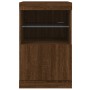 Credenza con Luci LED Rovere Marrone 41x37x67 cm