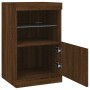 Credenza con Luci LED Rovere Marrone 41x37x67 cm