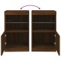 Credenza con Luci LED Rovere Marrone 41x37x67 cm