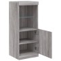 Credenza con Luci LED Grigio Sonoma 41x37x100 cm