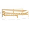 Divano Letto con Materasso 90x200 cm Legno Massello di Pino
