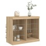 Credenza con Luci LED Rovere Sonoma 81x37x67 cm