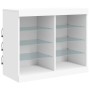 Credenza con Luci LED Bianca 81x37x67 cm