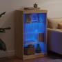 Credenza con Luci LED Rovere Sonoma 60,5x37x100 cm