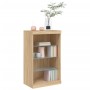 Credenza con Luci LED Rovere Sonoma 60,5x37x100 cm