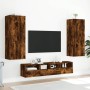 Mobili TV a Muro 5pz Rovere Fumo in Legno Multistrato