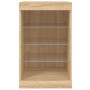 Credenza con Luci LED Rovere Sonoma 41x37x67 cm