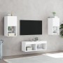 Mobili TV a Muro 4pz con Luci LED Bianchi