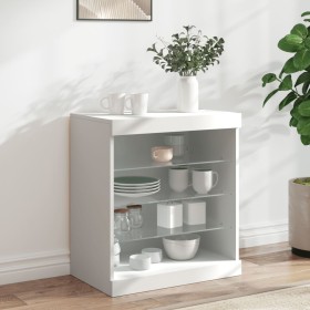 Credenza con Luci LED Bianca 60,5x37x67 cm