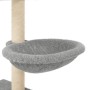 Albero per Gatti con Tiragraffi in Sisal Grigio Chiaro 117 cm