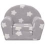 Divano Letto Bambini Grigio Chiaro con Stelle Morbido Peluche