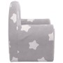 Divano Letto Bambini Grigio Chiaro con Stelle Morbido Peluche