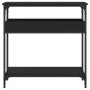 Tavolo Consolle con Ripiano Nero 75x29x75cm Legno Multistrato