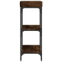 Tavolino Consolle con Ripiani Rovere Fumo 75x30x80 cm
