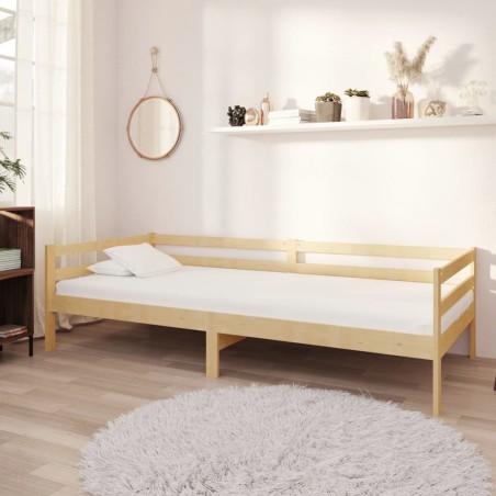 Divano Letto con Materasso 90x200 cm Legno Massello di Pino