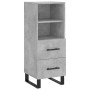 Credenza Grigio Cemento 34,5x34x180 cm in Legno Multistrato