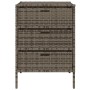 Armadietto Portaoggetti Giardino Grigio 55x59x80cm Polyrattan