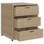 Armadietto Portaoggetti da Giardino Beige 55x59x69cm Polyrattan