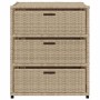 Armadietto Portaoggetti da Giardino Beige 55x59x69cm Polyrattan