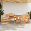 Set da Pranzo per Giardino 5 pz in Legno Massello di Teak