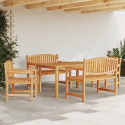 Set da Pranzo per Giardino 5 pz in Legno Massello di Teak