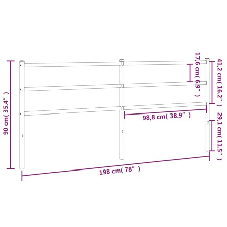 Testiera in Metallo Nero 193 cm