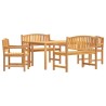 Set da Pranzo per Giardino 5 pz in Legno Massello di Teak