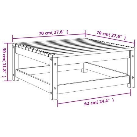 Poggiapiedi da Giardino Marrone Cera 70x70x30 cm Massello Pino