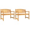 Set da Pranzo per Giardino 5 pz in Legno Massello di Teak