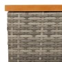 vidaxL Copertura Base Ombrellone Grigia 70x70x25cm Polyrattan e Acacia