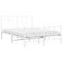 Giroletto con Testiera e Pediera Metallo Bianco 140x200 cm