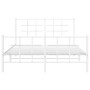 Giroletto con Testiera e Pediera Metallo Bianco 140x200 cm