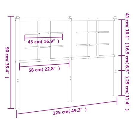 Testiera in Metallo Bianco 120 cm