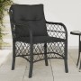 Sedie da Giardino con Cuscini 2 pz Nere in Polyrattan