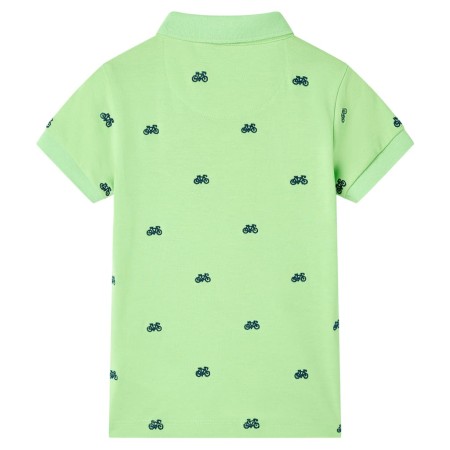 Polo da Bambino Verde Neon 140