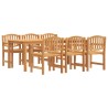 Set da Pranzo da Giardino 7 pz in Legno Massello di Teak