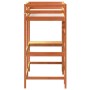 Letto Soppalco con Scrivania Marrone Cera 80x200 cm Legno Pino