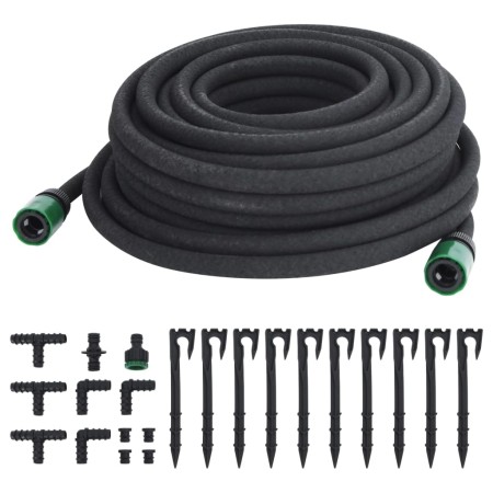 Tubo di Irrigazione da Giardino Nero 0,6" 25 m in Gomma