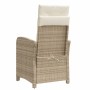 Sedie Reclinabili da Giardino 2pz con Cuscini Beige Polyrattan