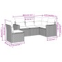 Set Divano da Giardino 5 pz con Cuscini Marrone in Polyrattan