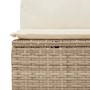 Divano Angolare da Giardino con Cuscini Beige in Polyrattan