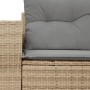 Divano da Giardino con Cuscini a 2 Posti Beige in Polyrattan