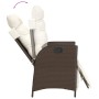 Set da Pranzo da Giardino 9pz con Cuscini Marrone in Polyrattan