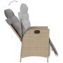 Set Pranzo da Giardino 7 pz con Cuscini Beige Misto Polyrattan